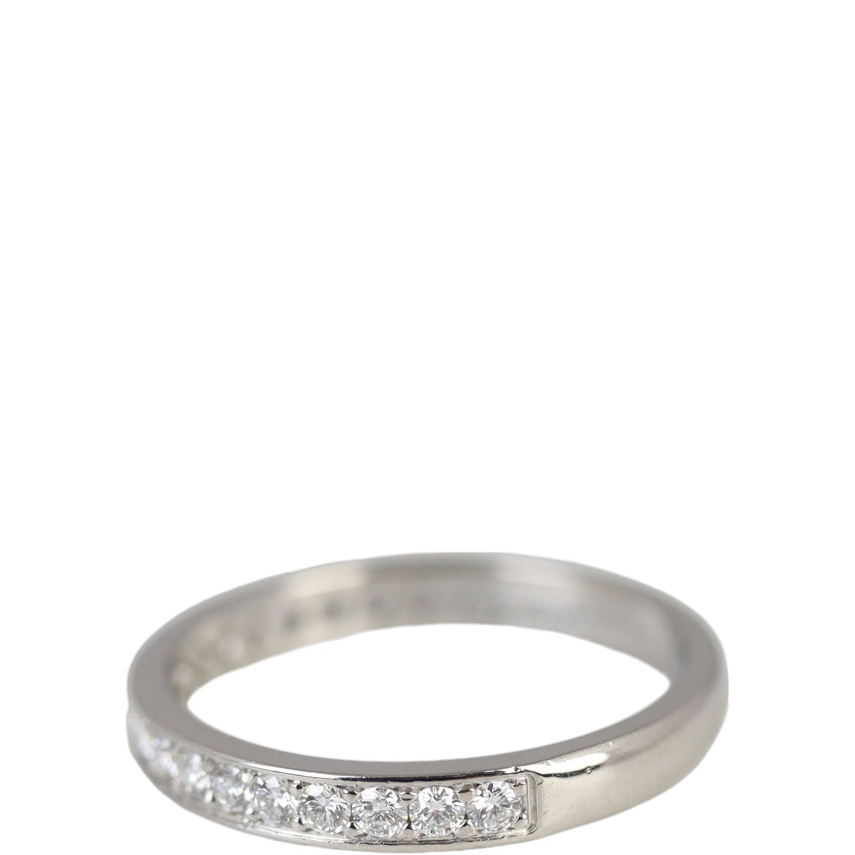 Cartier 1895 Platinum Wedding Band Half Circle Diamond
