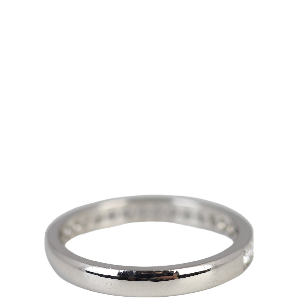 Cartier 1895 Platinum Wedding Band Half Circle Diamond