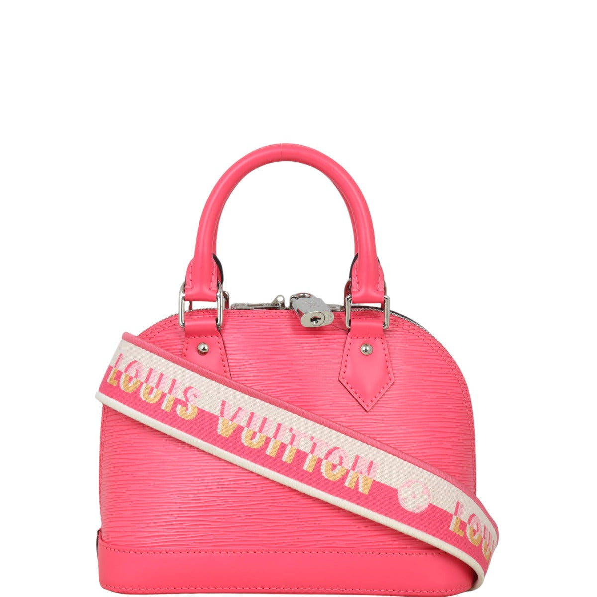 Louis Vuitton Alma BB Epi with Embroidered Strap | Dragon Fruit Pink