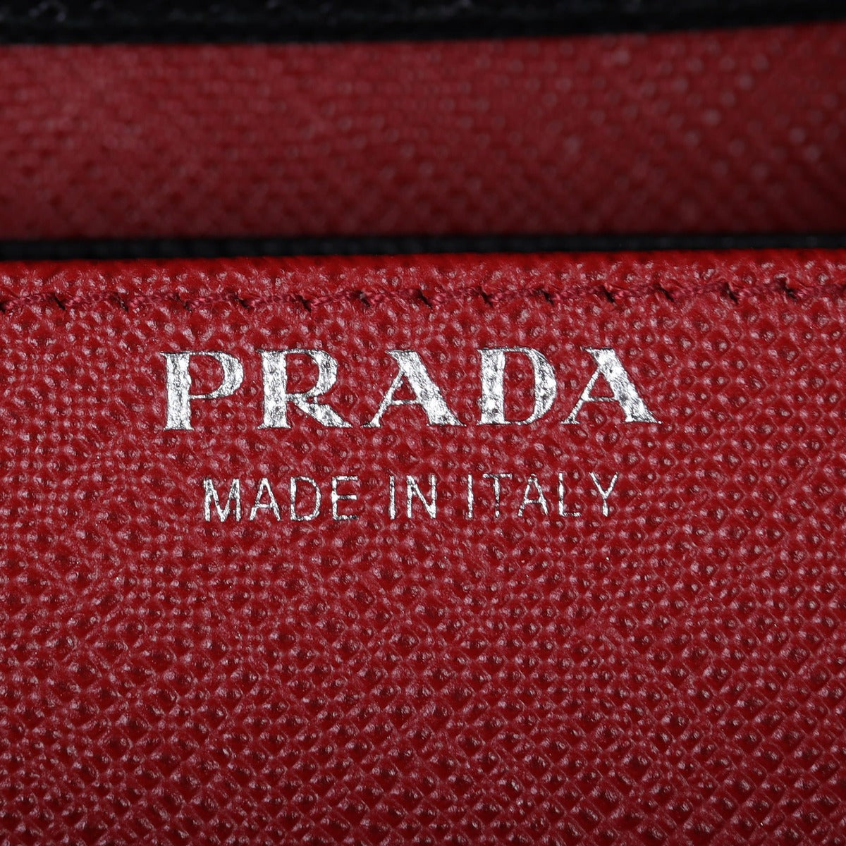 Prada Saffiano Wallet on Chain Interior Stamp