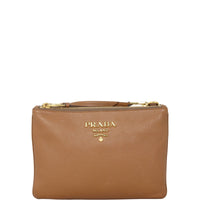 Prada Vitello Phenix Double Zip Crossbody Bag