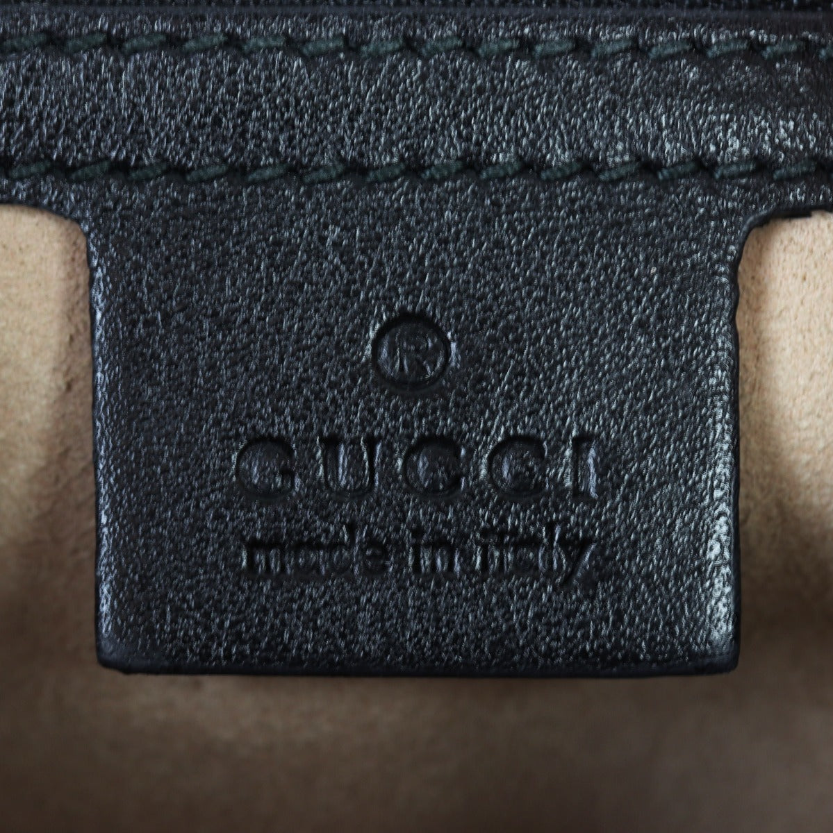 Gucci GG Marmont Matelasse Messenger Bag Interior Stamp