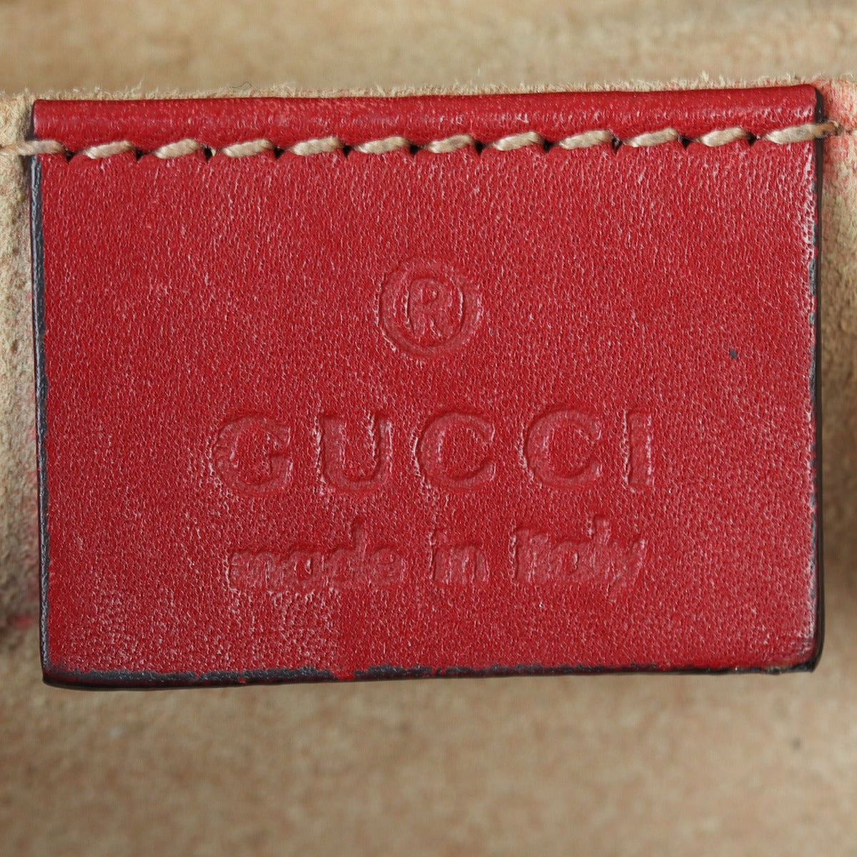 Gucci GG Marmont Small Camera Bag Interior Stamp