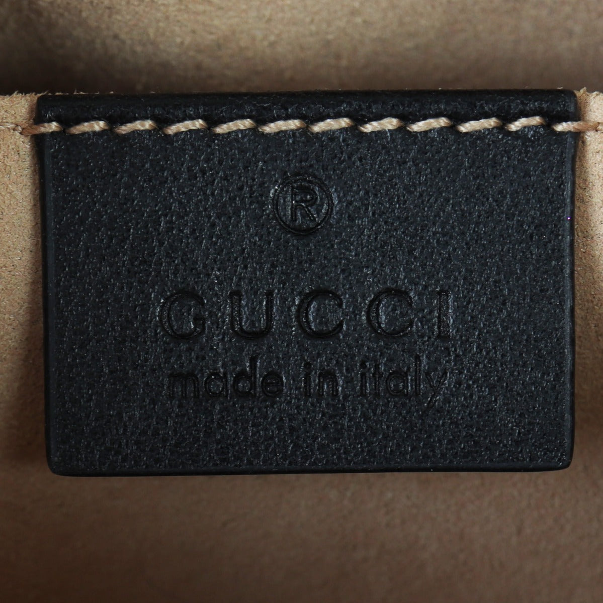 Gucci GG Marmont Mini Camera Bag Interior Stamp