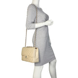 Chanel Classic Single Flap Jumbo | Beige Lambskin