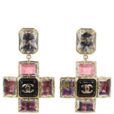 Chanel CC Cross Crystal Clip-On Earrings