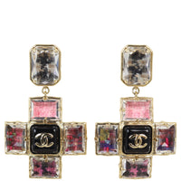 Chanel CC Cross Crystal Clip-On Earrings