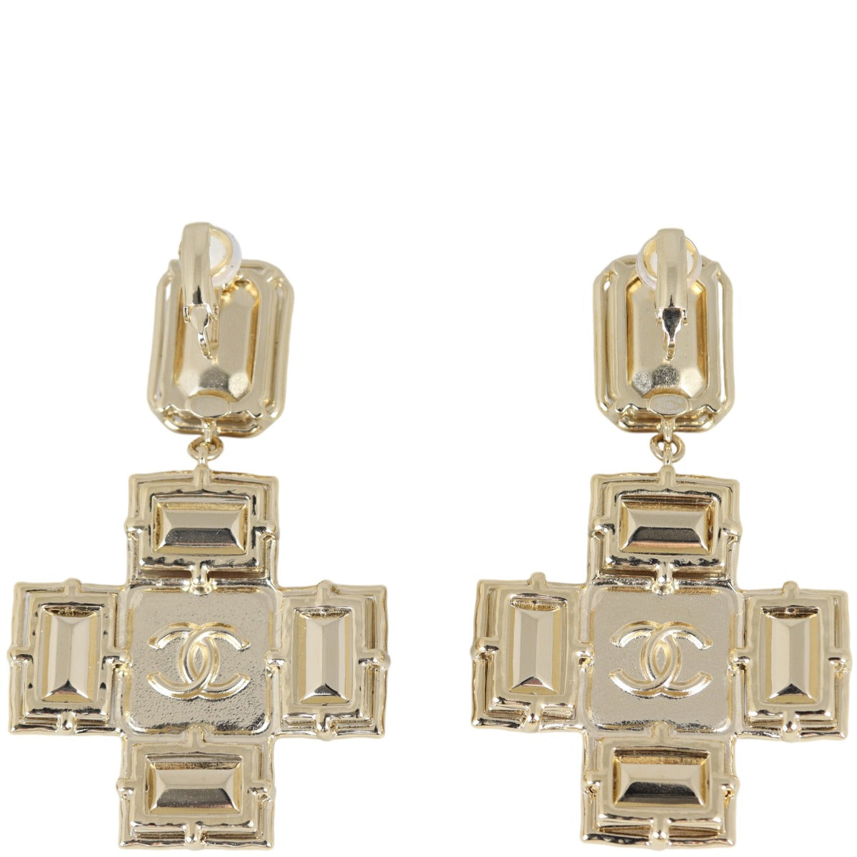 Chanel CC Cross Crystal Clip-On Earrings