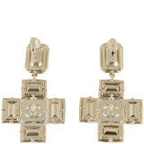 Chanel CC Cross Crystal Clip-On Earrings