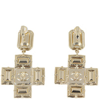 Chanel CC Cross Crystal Clip-On Earrings
