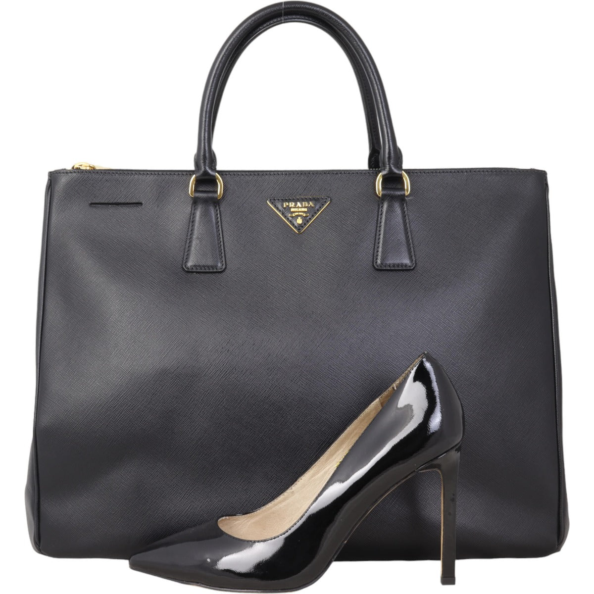 Prada Saffiano Lux Galleria Double Zip Tote Extra Large