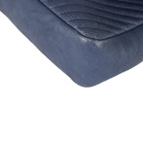 Chanel Surpique Chevron Single Flap Bag | Navy Blue