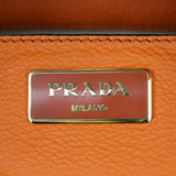 Prada Vitello Grain Shopping Tote (orange) Stamp

