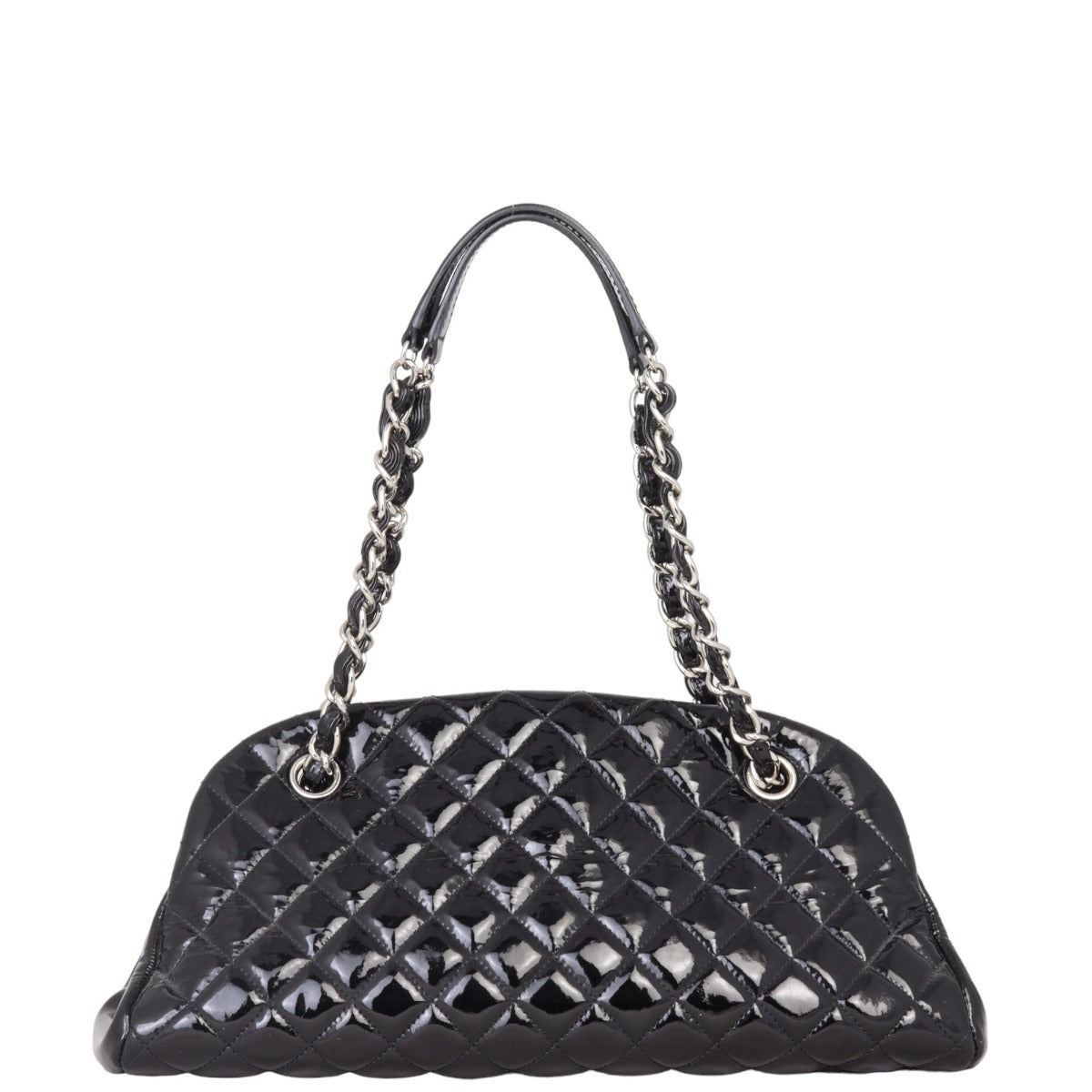 Chanel Just Mademoiselle Bowler Bag Medium Patent | Black