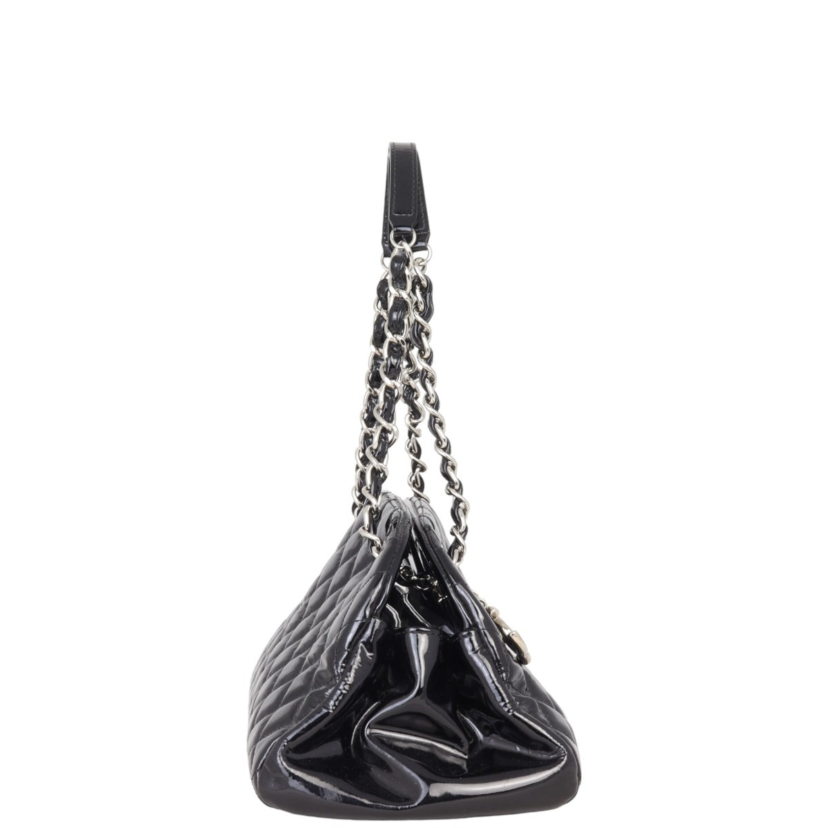 Chanel Just Mademoiselle Bowler Bag Medium Patent | Black