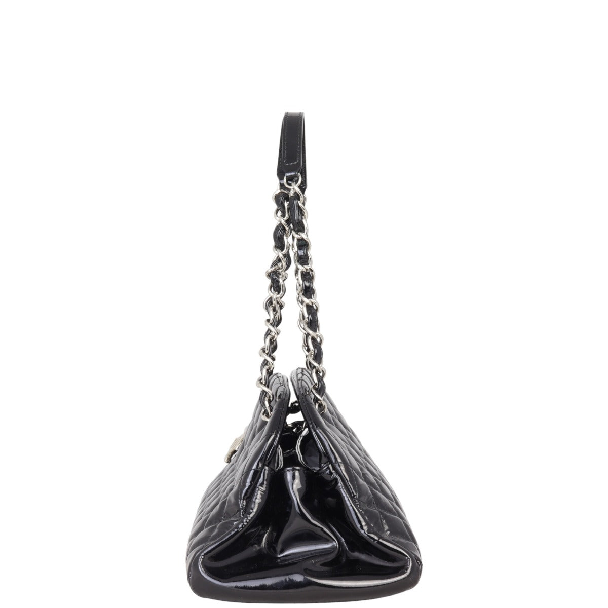 Chanel Just Mademoiselle Bowler Bag Medium Patent | Black
