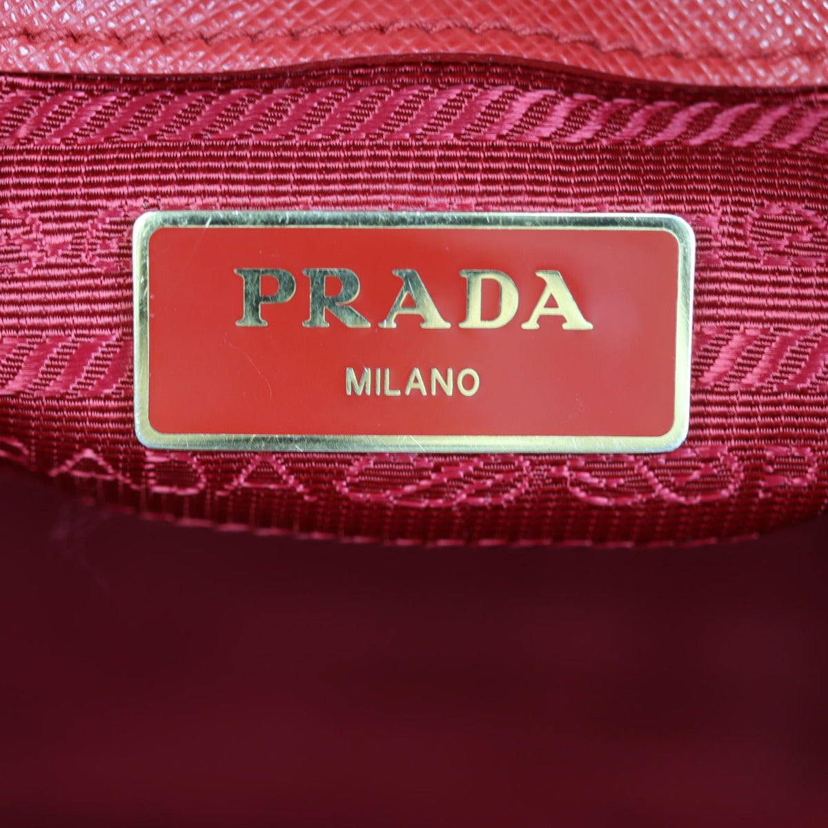 Prada Saffiano Two Way Tote Stamp
