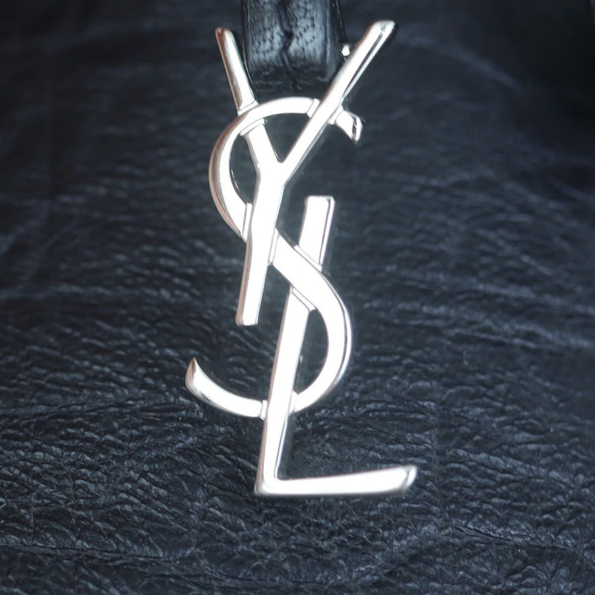 Saint Laurent Shopping Tote Croc Embossed Hardware
