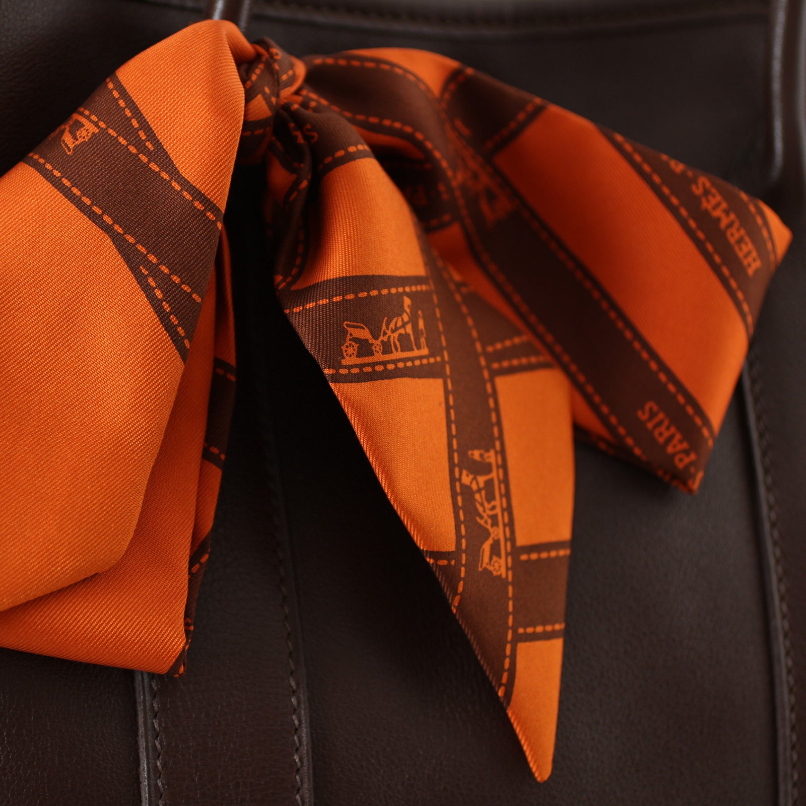 CHANEL Hermes Garden Party Tote Special Bolduc Model Chocolate