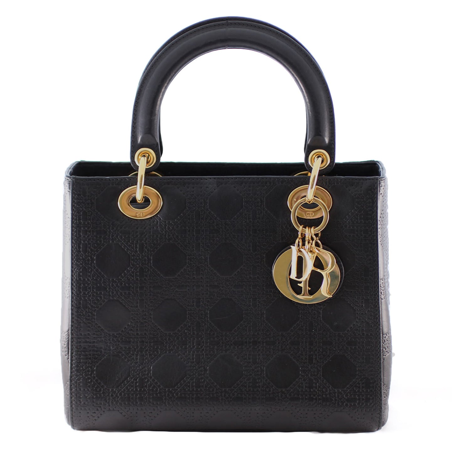 Medium Lady Dior in Black Lambskin front