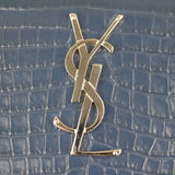 Saint Laurent Sunset Medium Croc-Embossed Hardware
