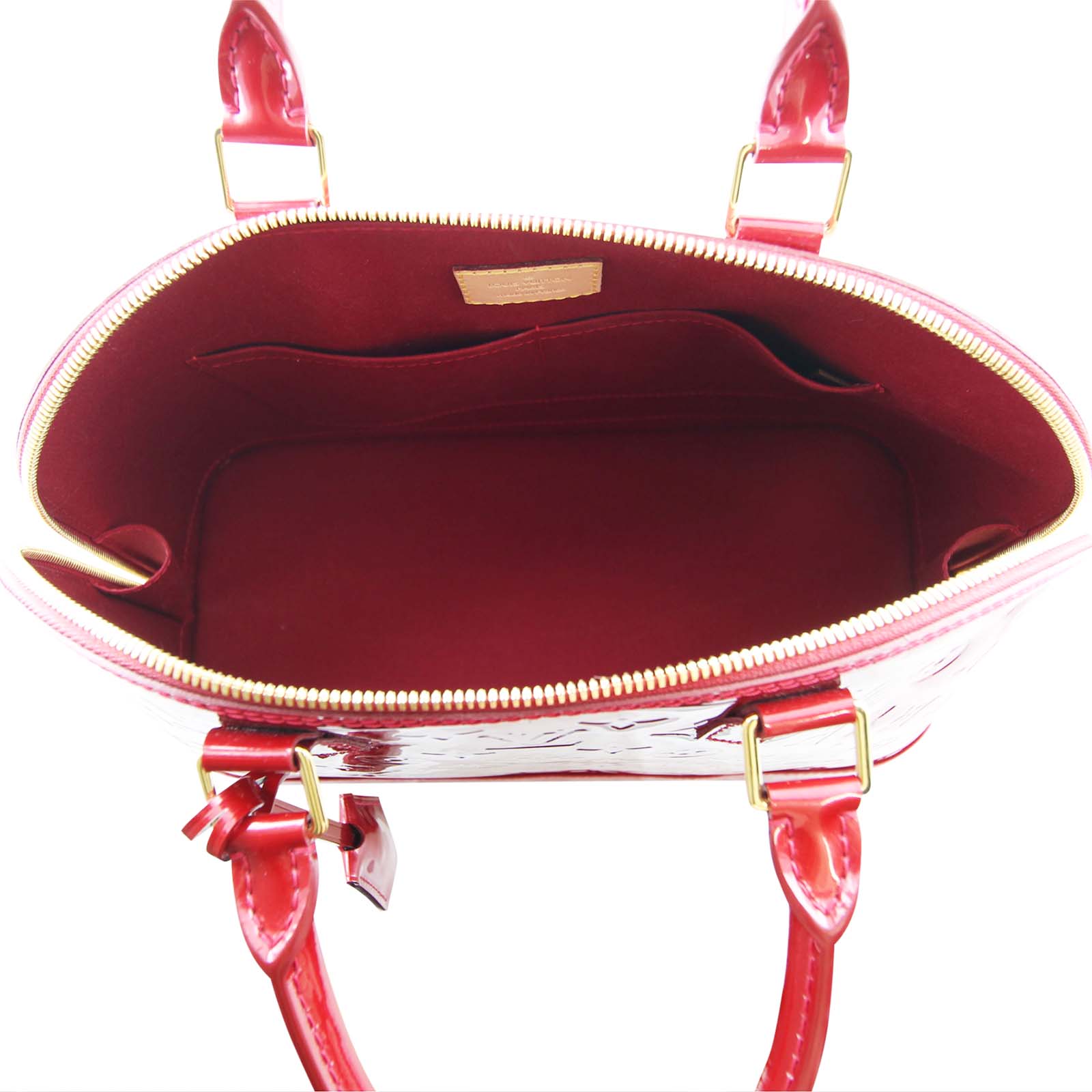 Louis Vuitton Alma MM Vernis Pomme d’Amour Interior
