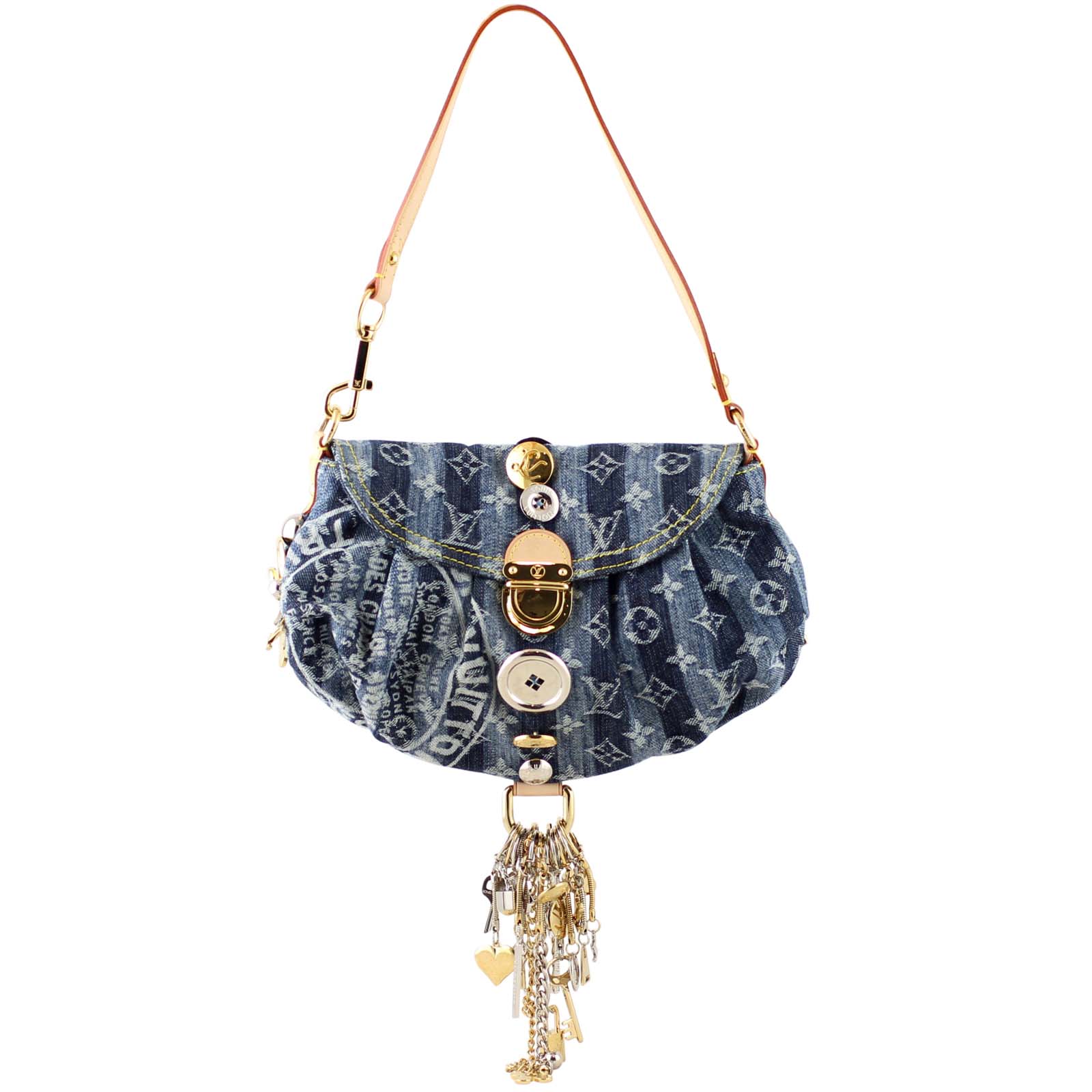 Louis Vuitton Monogram Denim Pleaty Raye Customisable Bag Hanging