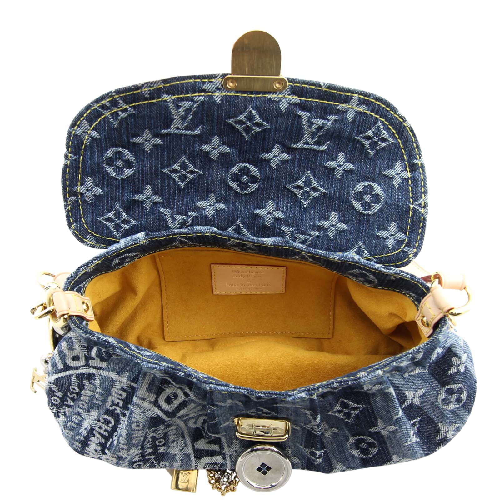 Louis Vuitton Monogram Denim Pleaty Raye Customisable Bag Interior