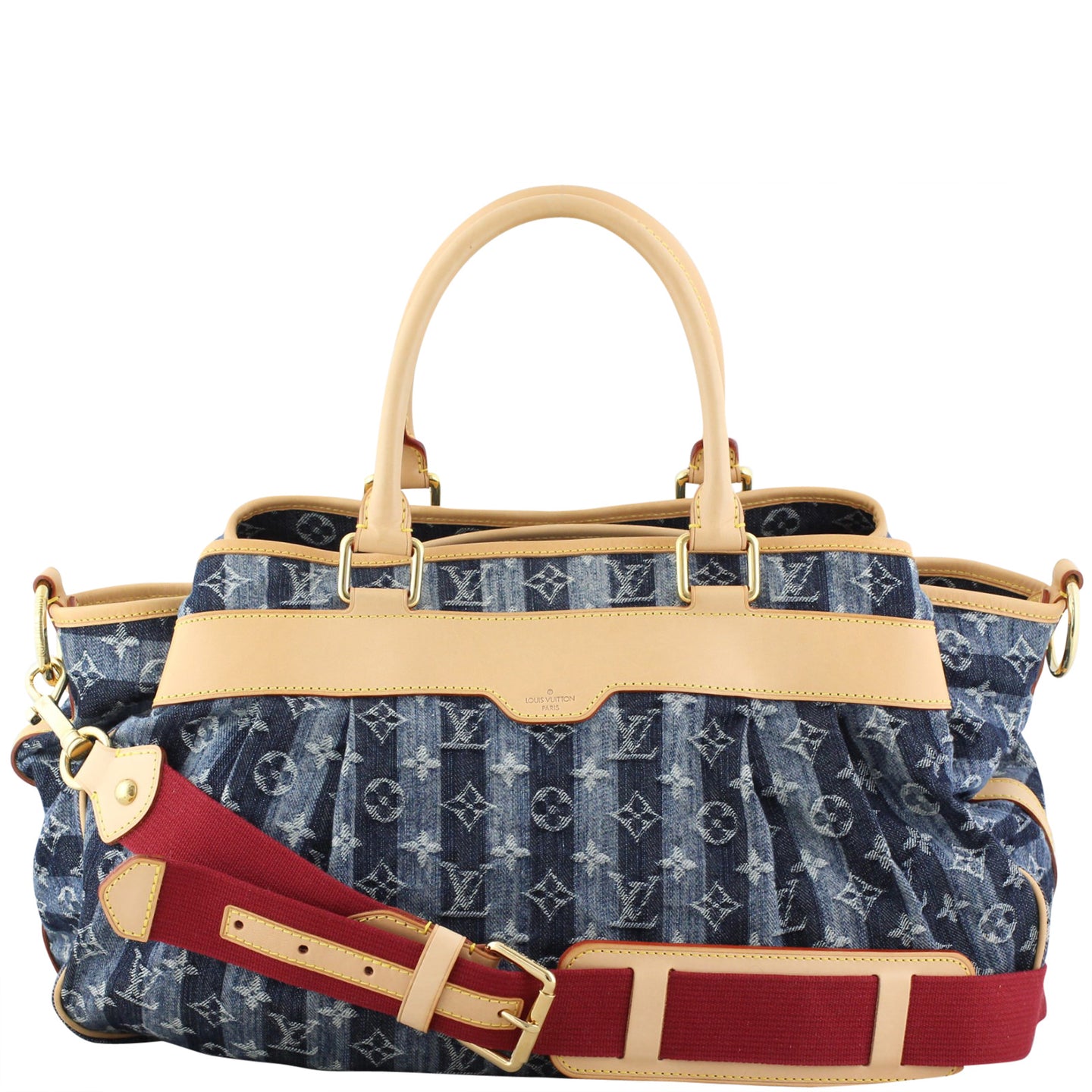 Louis Vuitton Denim Cruise Raye Cabas GMLouis Vuitton Denim Cruise Raye Cabas GM Front Strap