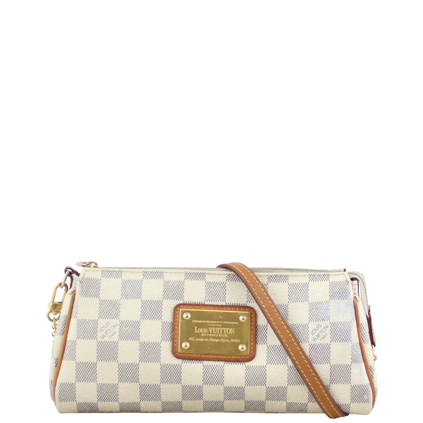 Louis Vuitton Eva Pochette Damier Azur front strap