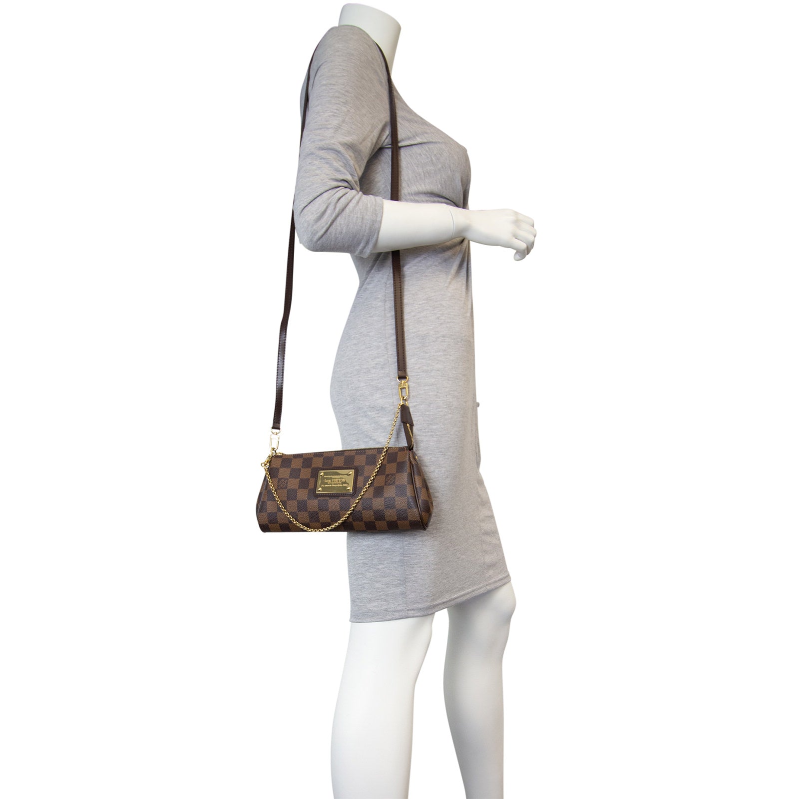 Louis Vuitton Eva Pochette Damier Ebene Mannequin