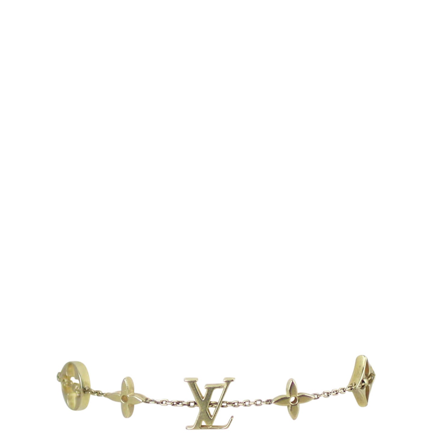 Louis Vuitton Fleur 18k Gold Chain Bracelet Front