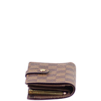 Louis Vuitton French Compact Wallet Damier Ebene Side