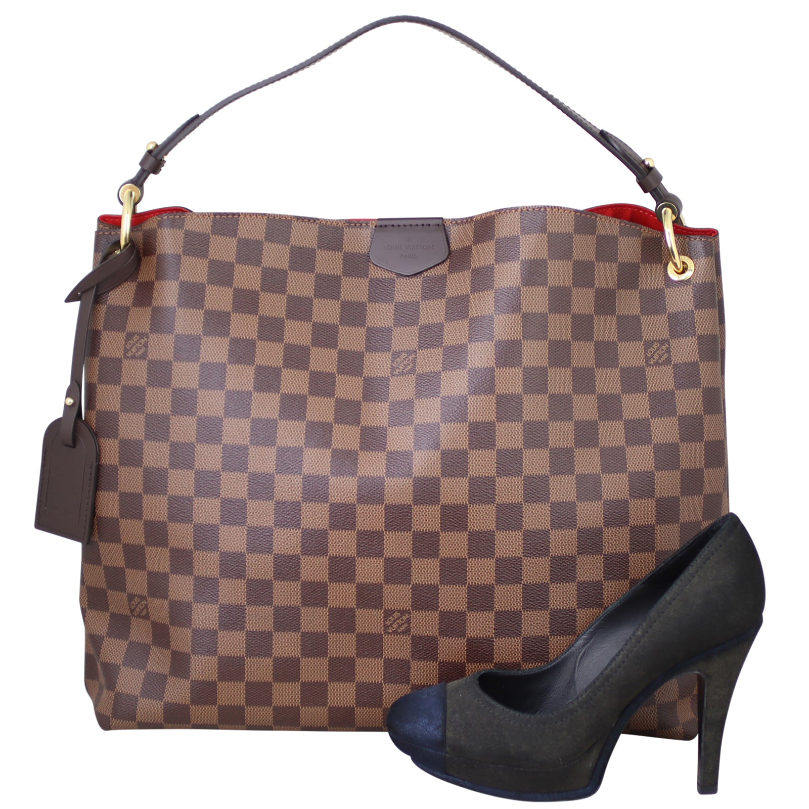 Louis Vuitton Graceful MM Damier Ebene Shoe