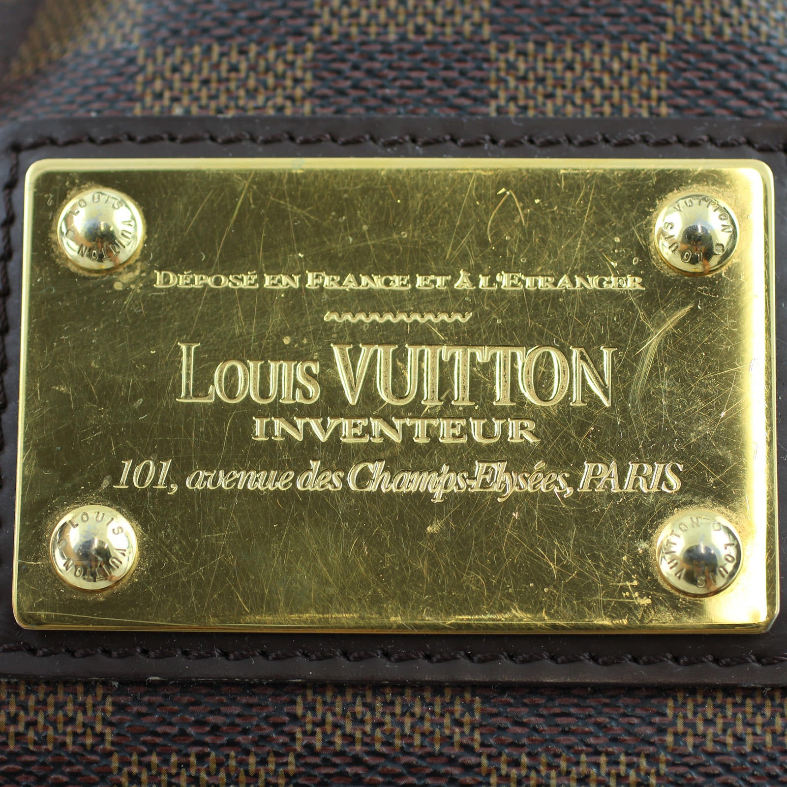 Louis Vuitton Hampstead GM Damier Ebene plate