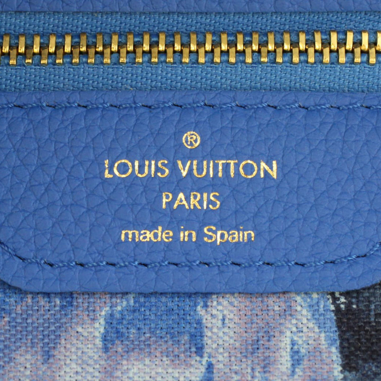 Louis Vuitton Ikat Neverfull MM Monogram Grand Bleu Stamp