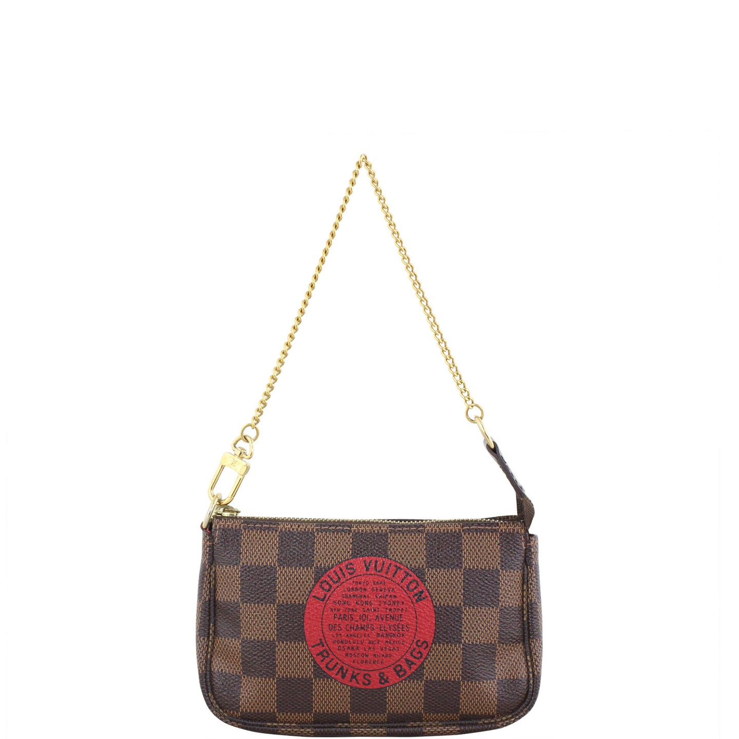 Louis Vuitton Mini Pochette Accessories Damier Ebene Trunks & Bags Front