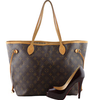 Louis Vuitton Neverfull MM Monogram shoe comparison