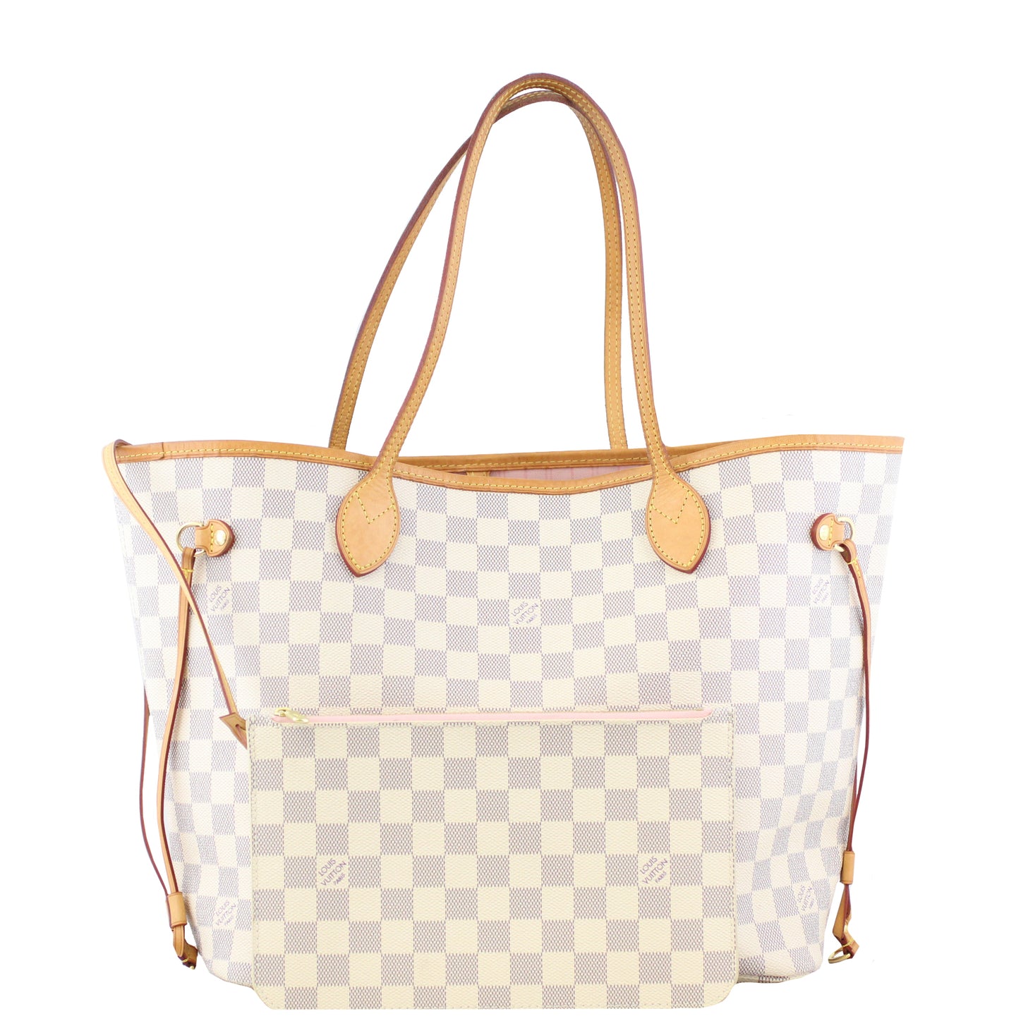 Louis Vuitton Neverfull MM Damier Azur Rose Ballerine Front