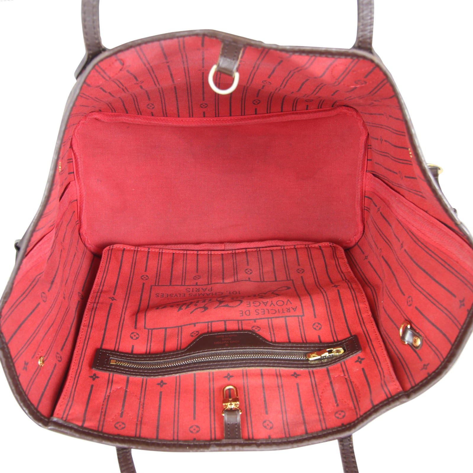 Louis Vuitton Neverfull MM Damier Ebene Interior