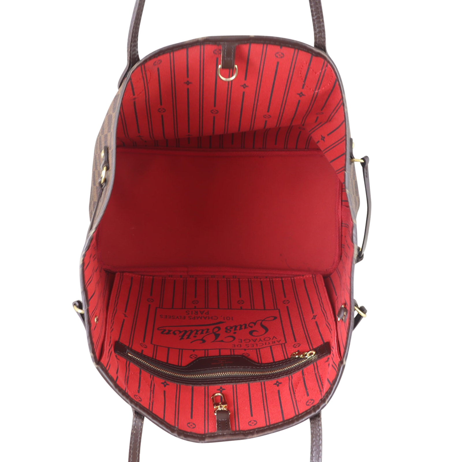 Louis Vuitton Neverfull MM Damier Ebene Interior