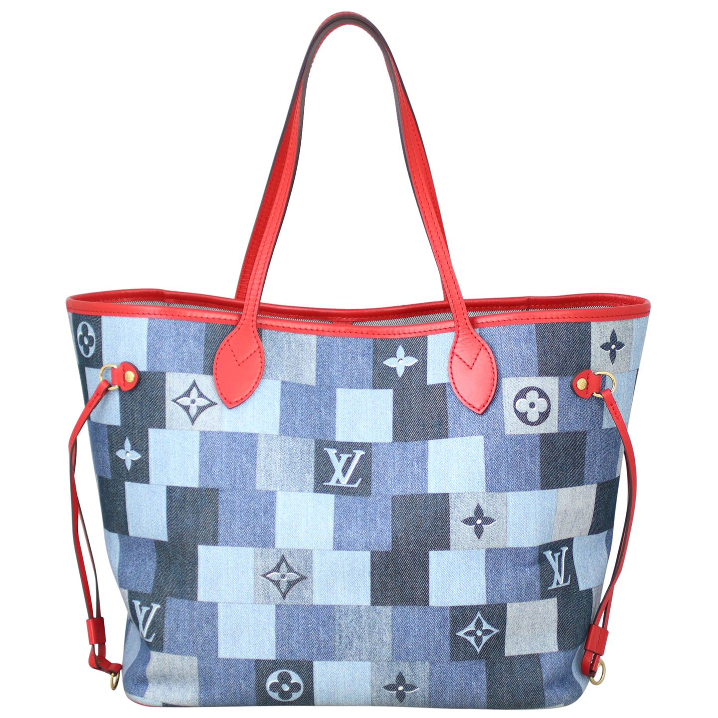 Louis Vuitton Neverfull MM Denim Rouge Front