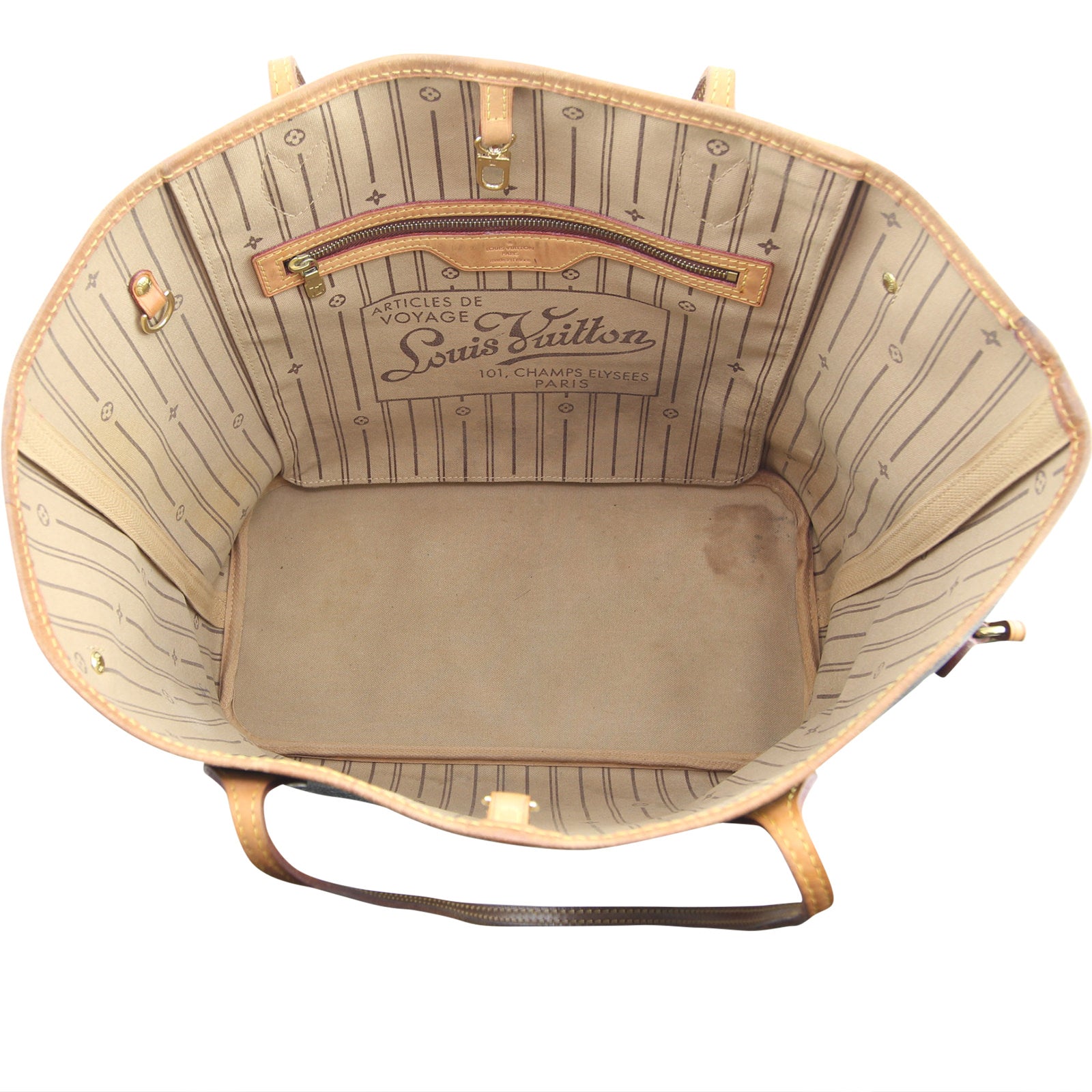 Louis Vuitton Neverfull MM Monogram interior