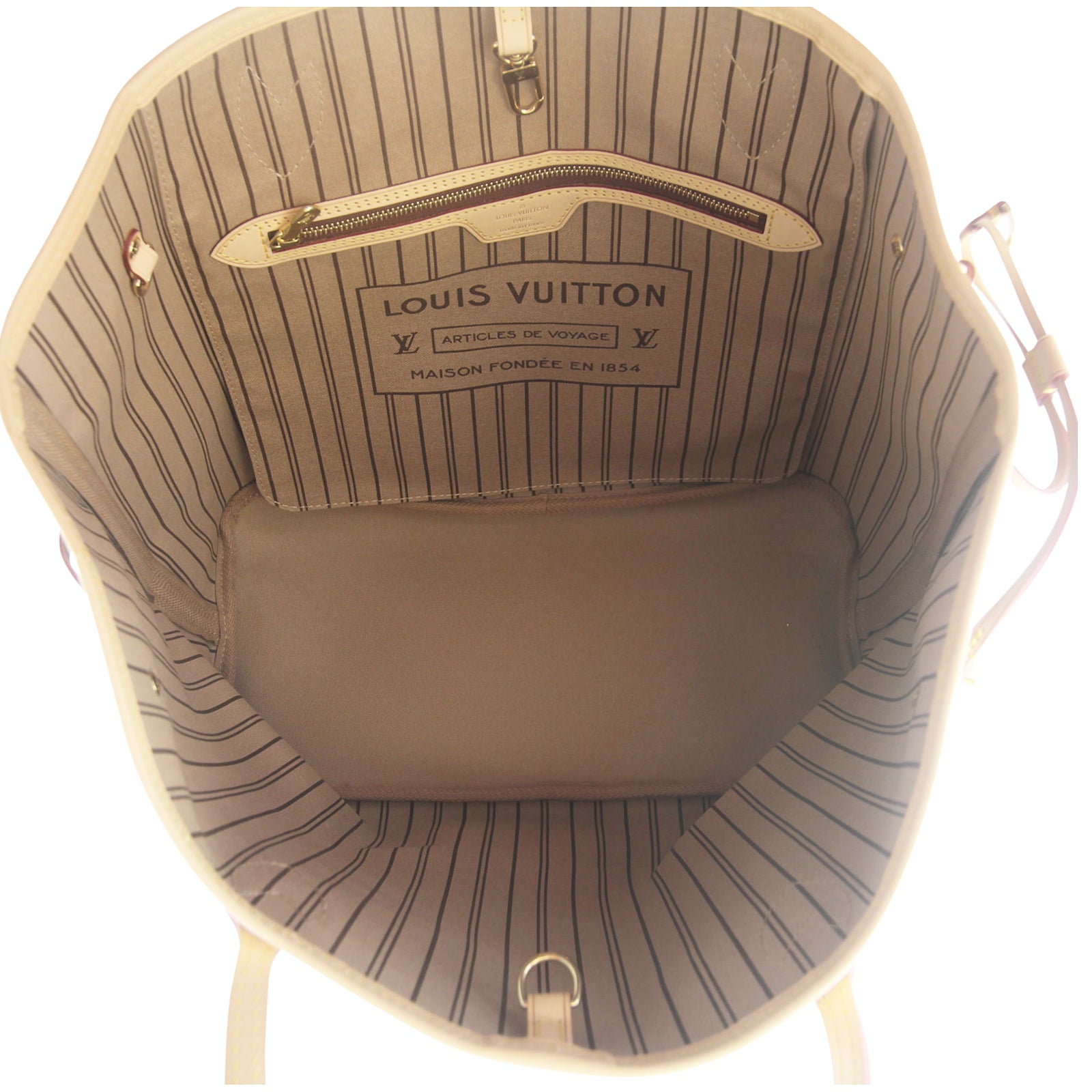 Louis Vuitton Neverfull MM Monogram Bag Interior