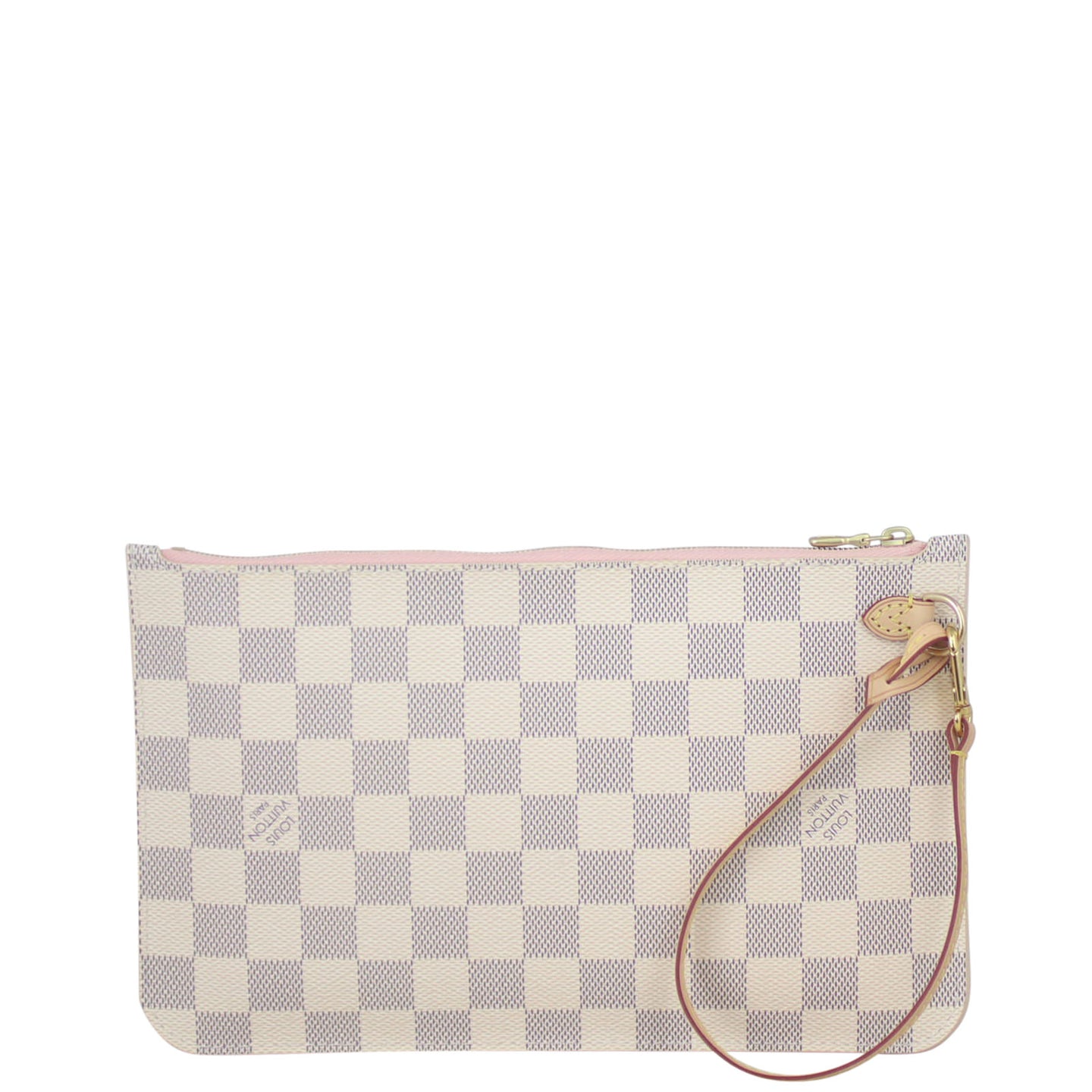 Louis Vuitton Neverfull Pochette Damier Azur Rose Ballerine Front