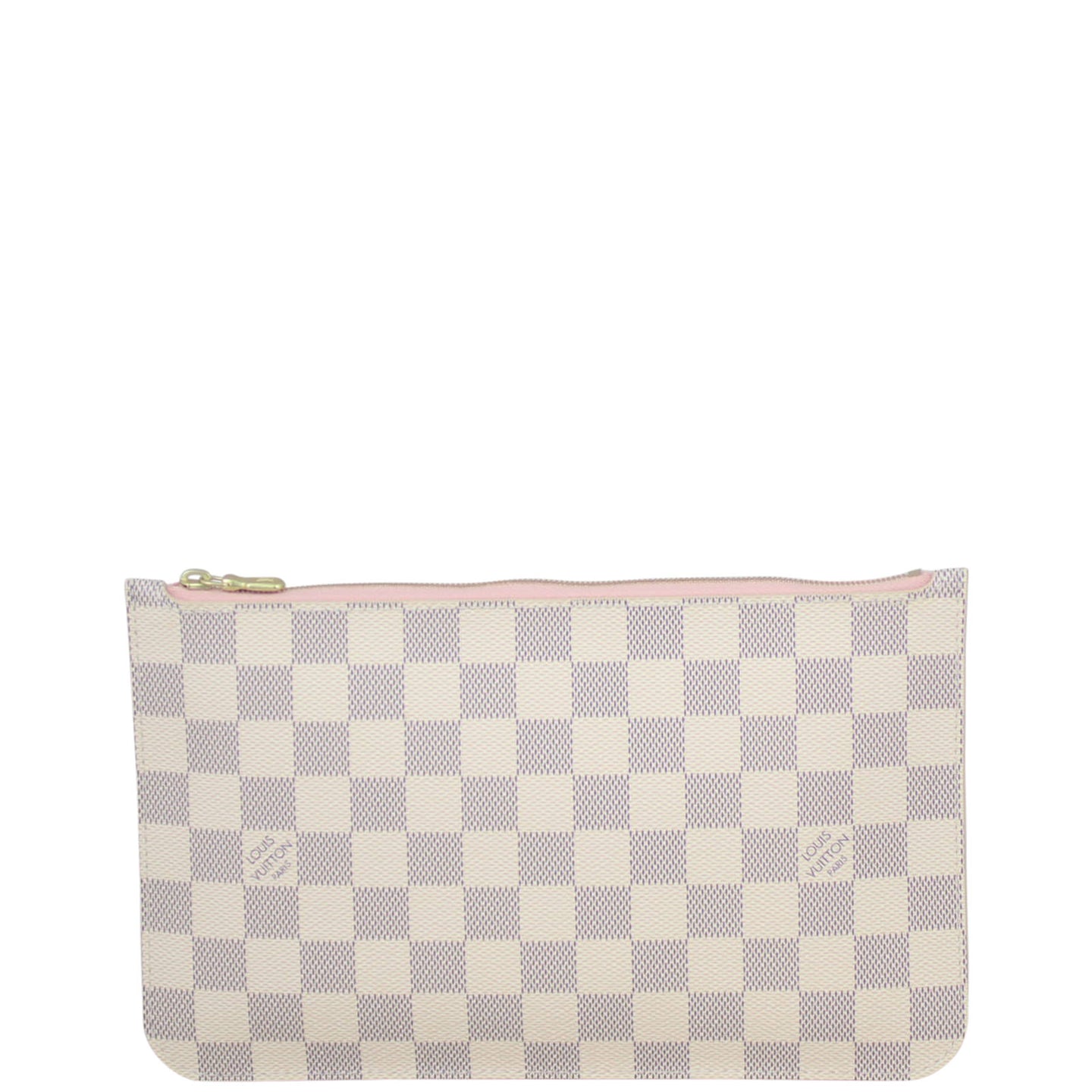 Louis Vuitton Neverfull Pochette Damier Azur Rose Ballerine Back