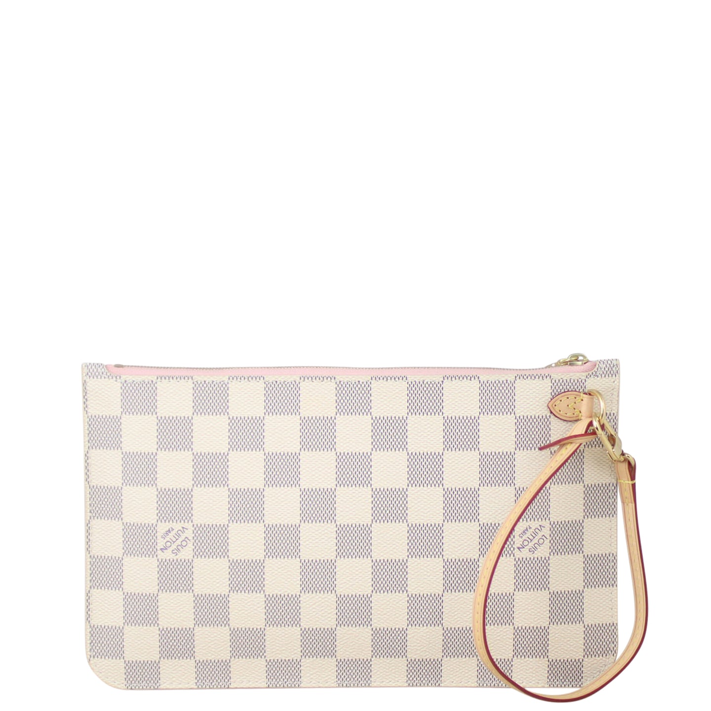 Louis Vuitton Neverfull Pochette Damier Azur Rose Ballerine Back