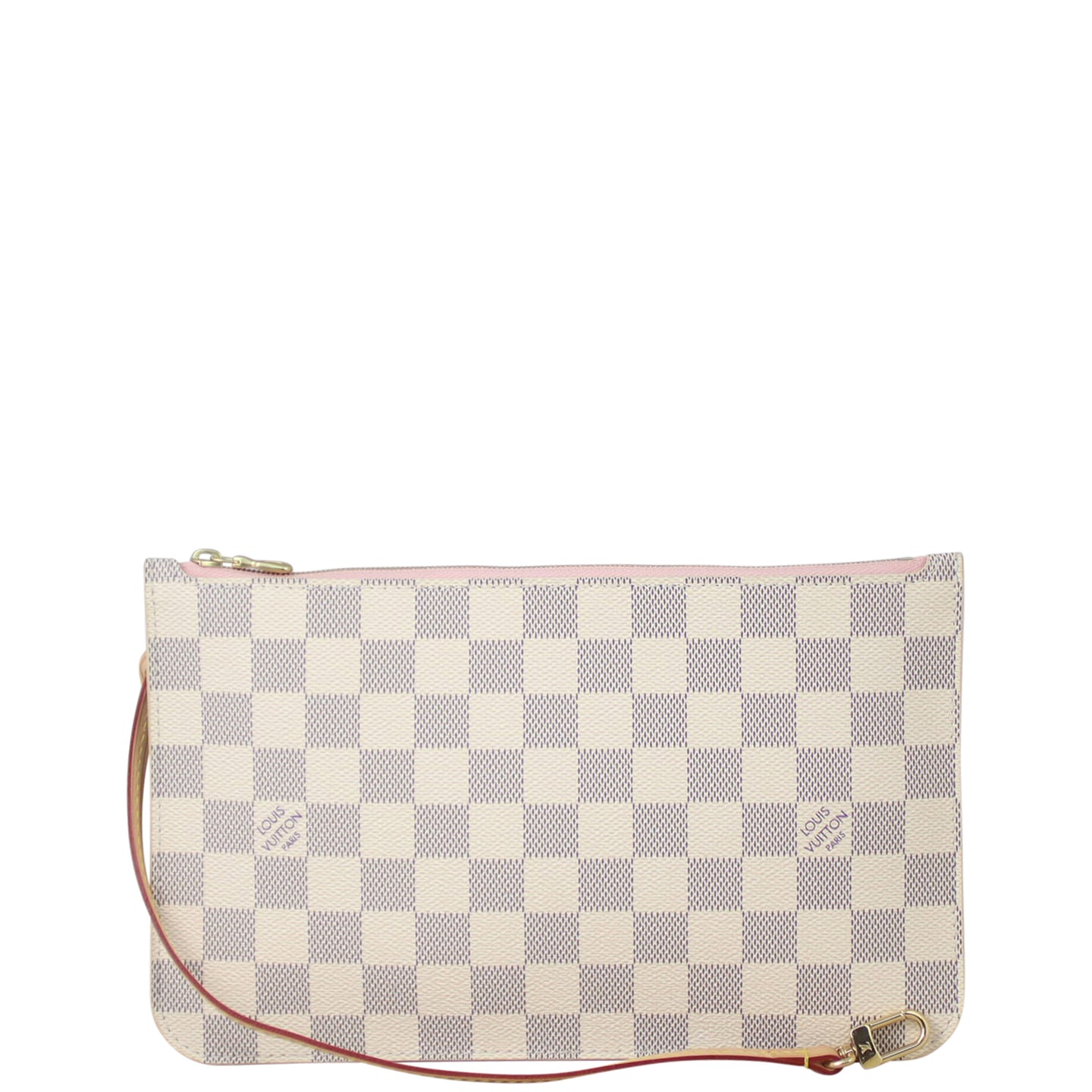 Louis Vuitton Neverfull Pochette Damier Azur Rose Ballerine Front