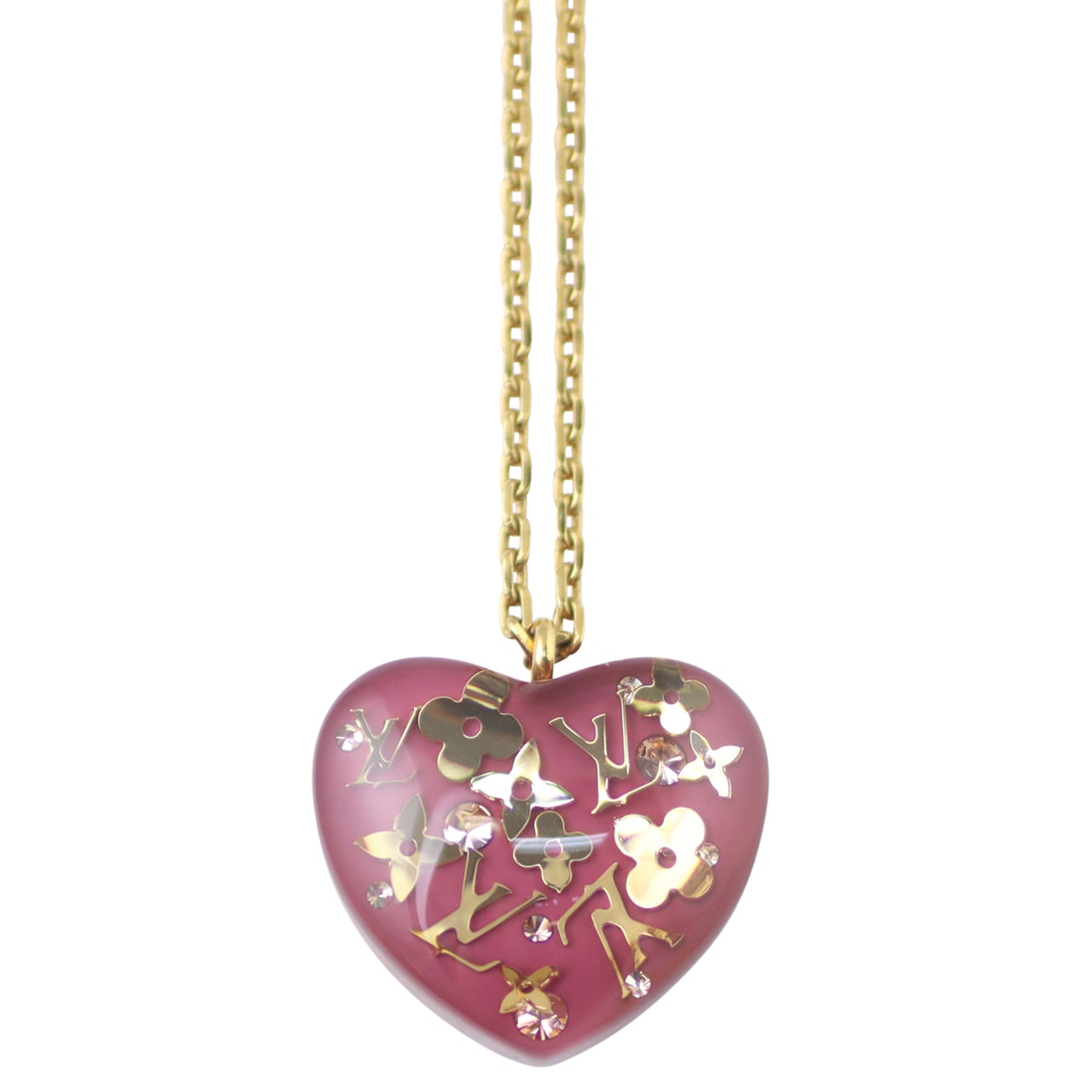 Louis Vuitton Pomme D'Amour Inclusion Heart Pendant Necklace Front