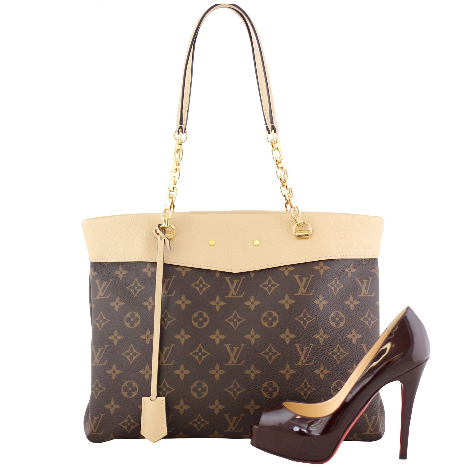Louis Vuitton Pallas Shopper Tote Monogram Dune  Scale